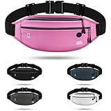 Chewes Kwen ランニング ポーチ ウエスト ポーチ ウォーキング バッグ 軽量 防水 揺れない 伸縮 大容量 イヤホンホール付き 光反射材付き iPhone スマホ対応 ユニセックス ジョギング ウォーキング 登山 釣り (ピンク)