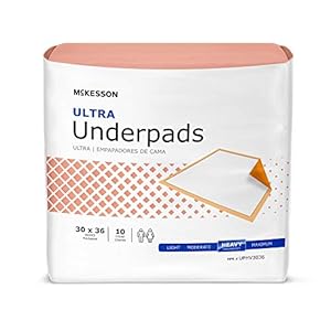 McKesson Ultra Underpads, Incontinence, Heavy Absorbency, 30 in x 36 in, 100 Count