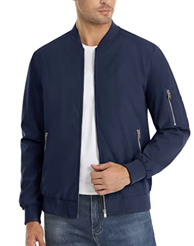 Magcomsen Casual Jackets For Men Bomber Jacket Light Jackets For Men Spring Fall Jackets Pilot Jackets Baseball Jacket Men Navy,Xxl #TOP2