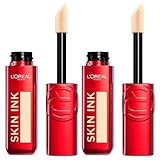 L'Oréal Paris Make-up Concealer 2in1 Skin Ink Semipermanent 48h Light Warm 40 Finish Matte No Transfer Textur Leicht - 2 Flaschen à 15 ml