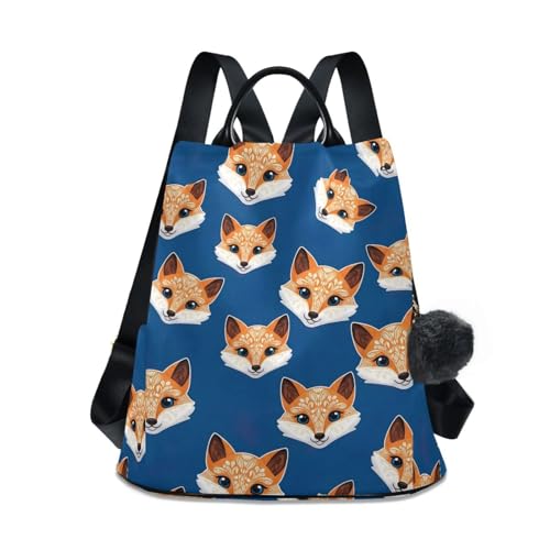 Sac à dos renard bleu anti-pickpocket avec poignée cuir pour voyager sereine