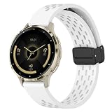Hiseus Cinturino Compatibile con Garmin Venu 3s 41 mm/Venu 3 45 mm, Cinturino Sportivo di Ricambio in Silicone Poroso Traspirante (Bianco, Venu 3s 41mm)