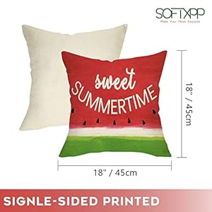 Sweet Summer Time Decorative Throw Pillow Cover, Red Watermelon Sign Cushion Case Seasonal Rustic Home Decorations, Green Farmhouse Square Pillowcases Cotton Linen Decor for Sofa Couch 18 x 18 Sweet Summer Time Decorative Throw Pillow Cover Red Watermelon Sign Cushion Case Seasonal Rustic Home Decorations Green Farmhouse Square Pillowcases Cotton Linen Decor for Sofa Couch 18 x 18