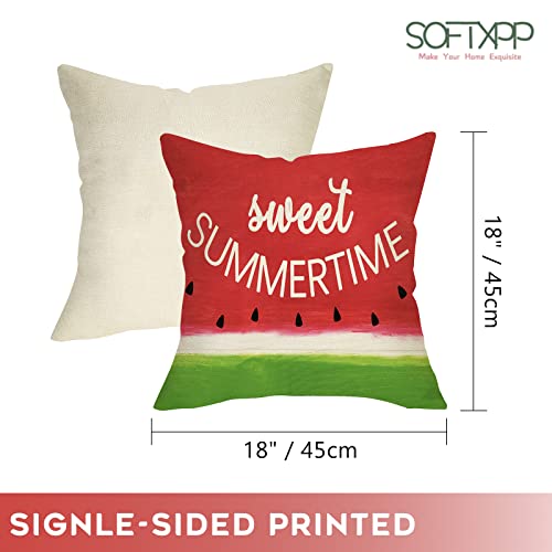 Sweet-Summer-Time-Decorative-Throw-Pillow-Cover-Red-Watermelon-Sign-Cushion-Case-Seasonal-Rustic-Home-Decorations-Green-Farmhouse-Square-Pillowcases-Cotton-Linen-Decor-for-Sofa-Couch-18-x-18 Sweet Summer Time Decorative Throw Pillow Cover Red Watermelon Sign Cushion Case Seasonal Rustic Home Decorations Green Farmhouse Square Pillowcases Cotton Linen Decor for Sofa Couch 18 x 18