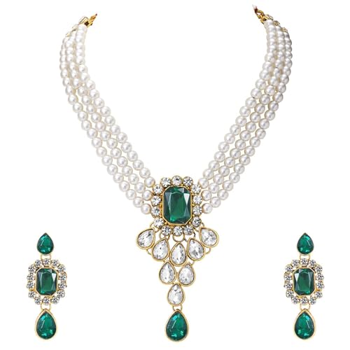 Image of Peora Crystal Faux Pearl Jewellery Gift Set for Women