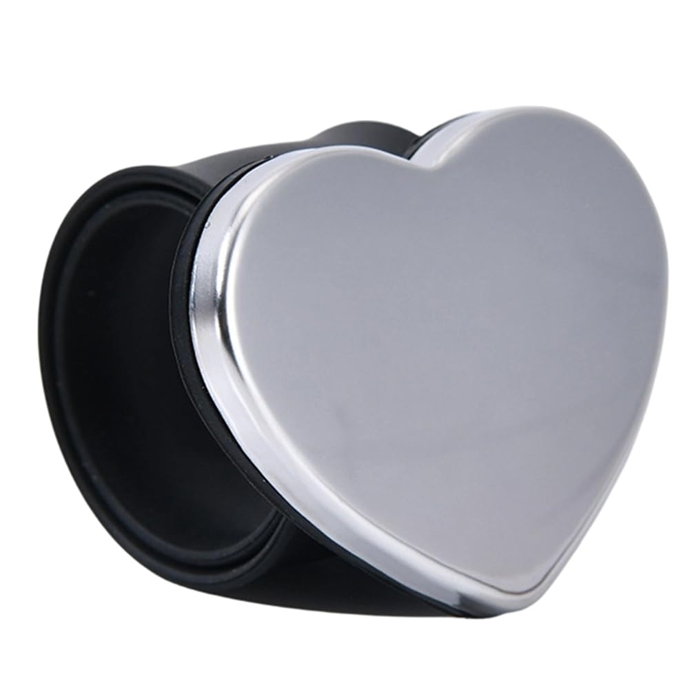 Hndhbfgrt Magnetic Sewing Pincushion-Wrist Holder for Pins& Needles in Silicone, Perfect for Crafters Ideal Black-Heart-Shaped