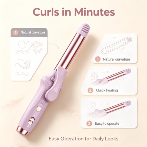 Image of Cordless Curling Iron Hair Curler: Mini USB Rechargeable 4000 mAh 3 Temp Setting Travel Portable 200 Million Negative Ion for Long Short Hair