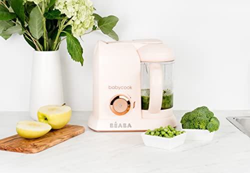 Beaba Babycook Solo 4 In 1 Baby Food Maker, Baby Food Processor, Steam Cook And Blender, Large Capacity 4.5 Cups, Cook Healthy Baby Food At Home, Dishwasher Safe, Rose Gold #TOP5