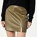 The Drop Women's Aiden Vegan Leather A-line Mini Skirt, Capers Olive, S