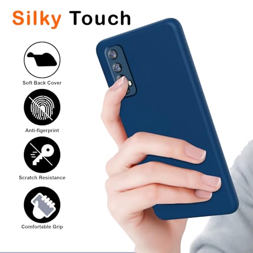 Image of JOTECH Back Case Cover for Realme 7 | Full Camera Protection | Soft TPU Flexible Shockproof Mobile Back Cover -Blue