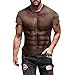 Générique T-Shirt Homme à Manches Courtes, T-Shirt à Col Rond Homme Mouvement Musculaire Sweat à Manches Courtes Musculation Fitness Haut Décontracté ClassiqueT-Shirt Basique Simple Rétro