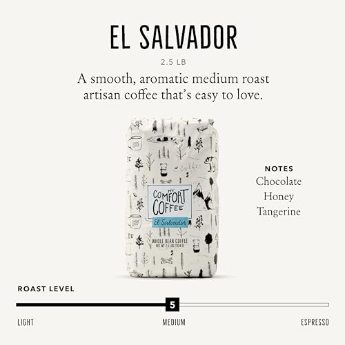 Image of Mt. Comfort Coffee El Salvador Medium Roast, 2.5lb - Flavor Notes of Honey, Tangerine, & Chocolate - Sourced From Local, El Salvadorian Coffee Farms - Roasted Whole Bean