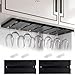 DESONAUT 2Pcs Wine Glass Holder，Stemware Rack Plastic Punch-free Hanging Under Cabinet for Bar,Kitchen and Restaurant (black)