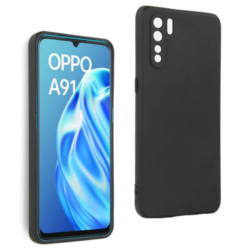 Cover in Gel TPU Nera per Oppo A91 - F15 - Reno 3 4G, Ultra Sottile 0,33 mm, Morbido Flessibile, Custodia Silicone