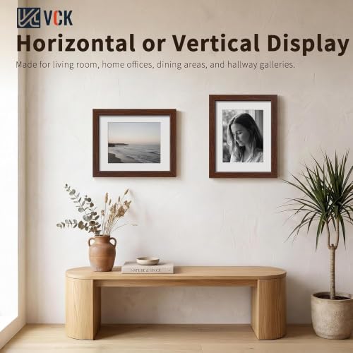 Image of VCK 11x14 Picture Frame 5 Pack, Brown Exclusive Wood, HD Glass, for Diploma