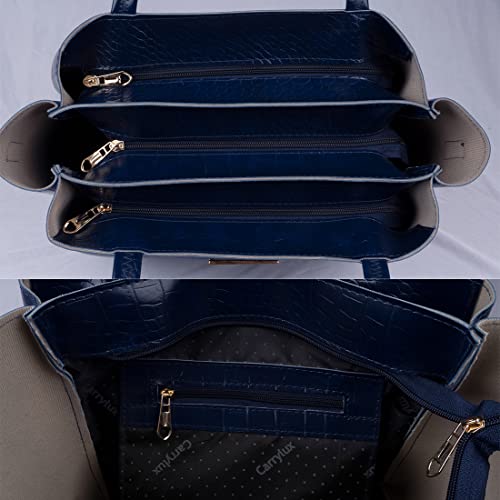 Image of Carrylux Large Capacity Croco Pattern Tote Bags For Womens Big Purses And Handbags Ladies Big Shoulder Bag