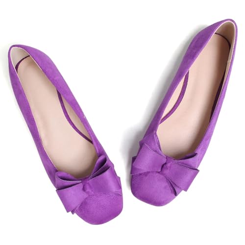 TN TANGNEST Women Square Toe Ballets Flats Slip On Casual Comfort Bowknot Dress Ballet Flat Shoes2