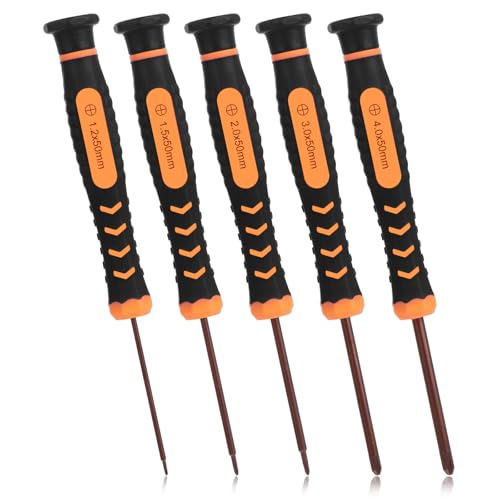 Small Phillips Screwdriver Kit 5 Piece Precision Screwdriver Set with 1.2mm 1.5mm 2.0mm 3.0mm 4.0mm for Eyeglass Watch Computer Laptop Phone Screwdrivers Repair