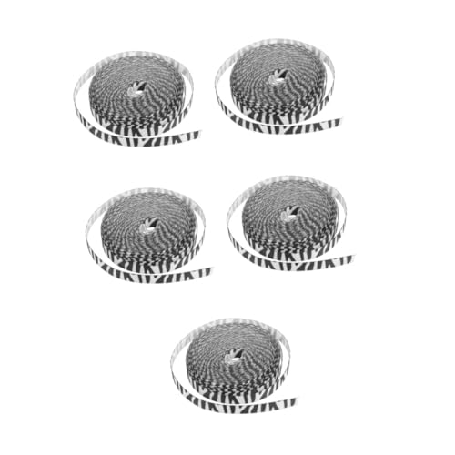 VILLCASE 5 Rollos Correas de cebra cinta artesanal recortable cinta de hecha a mano conveniente para mascotas suministros de bricolaje de paquete poliéster