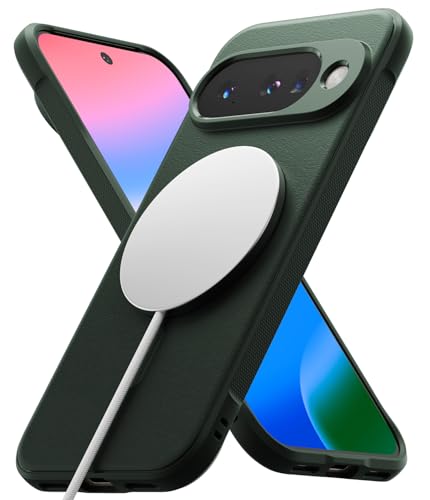 Image of Ringke Onyx Designed for Google Pixel 10 Case [Compatible with MagSafe] [Non-Slip Grip Texture] Anti-Fingerprint Slim-Fit Lightweight Protective Back Cover - Magnetic Dark Green