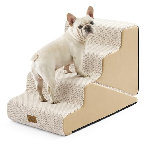 Image of COZY KISS Dog Stairs for Small Dogs, 4-Step 2-in-1 Dog Steps,19.7 inch H