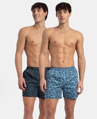 Image of Jockey 8222 Men Super Combed Mercerized Cotton Woven Checkered Inner Boxers with Ultrasoft and Durable Inner Waistband (Pack of 2, Colors & Prints May Vary)