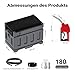 Wiltec mobile Tankanlage 180 l mit 12 V Pumpe, Kraftstoffbehälter für Dieselkraftstoff, tragbare Dieseltankanlage für flexibles Tanken