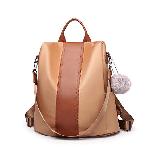 Miss Lulu Mochila Antirrobo de PU para Mujer - Mochila de Gran Capacidad con Múltiples Bolsillos, Convertible en Bolso de Hombro para Trabajo, Viaje y Uso Diario
