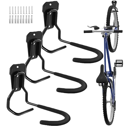 QSLKI 3PCS Ganchos para Pared para bicicletas, Contenedores para Garajes, Colgantes de pared