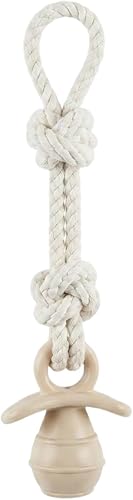 Dog Rope Chew Toy with TPR Treat Dispenser, Durable Cotton Rope Tug Toy for Fetch, Tug of War, Teeth Cleaning, Interactive Training for Small, Medium & Large Dogs