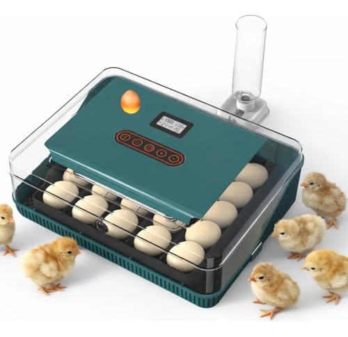 ARCOSHOP Incubadora Automática de Huevos 25 Huevos con Giro Automático, Ovoscopio Integrado, Pantalla LCD y Control Digital de Temperatura, Incubadora para Gallinas y Aves de Corral