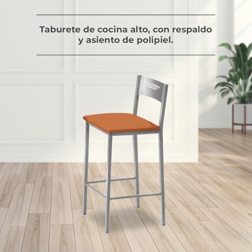 Tabourets de cuisine hauts pour îlot central design et repas conviviaux orange - 4
