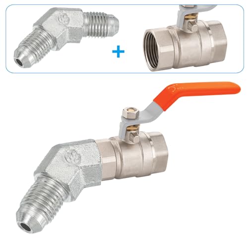 Image of PATIKIL Hex Reducing Nipple Connectors Pipe Adapter 1 /2 inch Male 37 Flare JIC x 1 /2 inch g Male 45 Adapter, Pipe Fitting Reducer Nipple Adapter Plated Steel Hydraulic Fitting