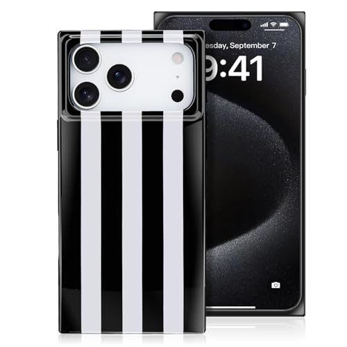 Omorro for iPhone 18 Pro Max/17 Pro Max Case Black & White Striped Pattern