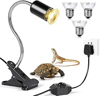 Jomddems Reptile Heat Lamp Tortoise Heat lamp Turtle Light basking lamp UVB Reptile Light with Holder&Switch,UVA UVB Reptile Lamp with Fixture for Lizard Turtle Amphibian&Aquariaum(3bulbs Included)
