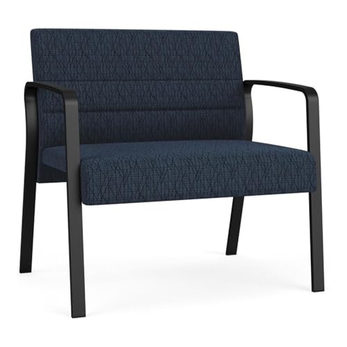 Lesro Waterfall Reception Waiting Room Healthcare Bariatic Chair/Black Steel/Blue