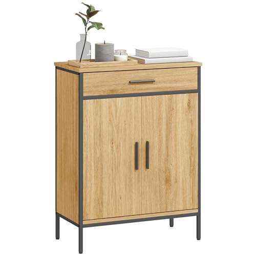 HOMCOM Badezimmerschrank Badschrank mit Schublade, Soft-Close-Tür,...