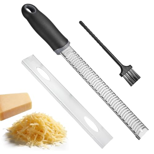 VAEIORP 1 Pcs Grattugia Limone Zester in Acciaio Inox con Lama Ultra Affilata, Grattugia per Agrumi, Aglio, Zenzero, Noce Moscata, Grattugia da Cucina, Lavabile in Lavastoviglie