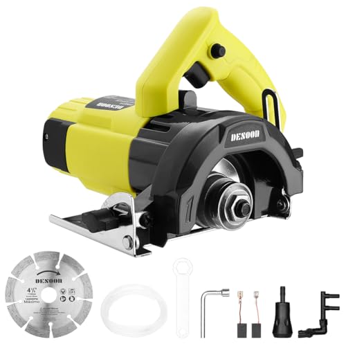 Desoon Serra Mármore 4.3/8 Pol 1400W 220V Profissional Serra Sabre Marmore Elétrica Corte Em Bisel a 45° Máxima Profundidade 32mm Ideal para MármoreGranito Concreto e Pedras
