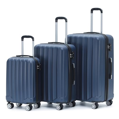 Beibye 2080 Reisekofferset 3-teilig Dunkelblau