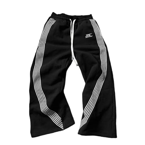Pantalon training homme ample confortable à rayures colorées droites