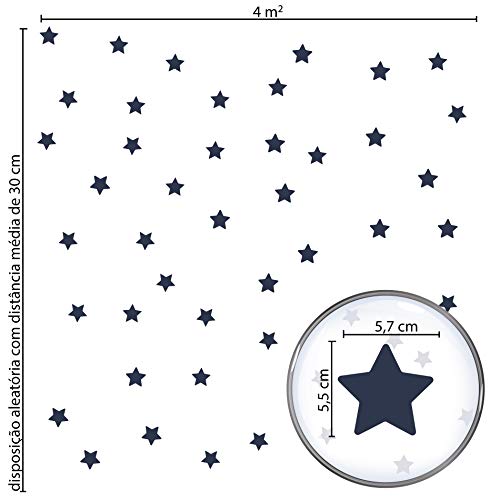 Adesivo de Parede Infantil Estrelas Azul Marinho