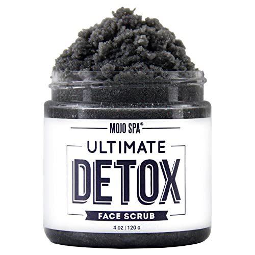 Mojo Spa Ultimate Detox Face Scrub | Amber, Vanilla, Musk Scent | Moisturizing & Detoxifying Sugar Exfoliator | 4 Oz #TOP9