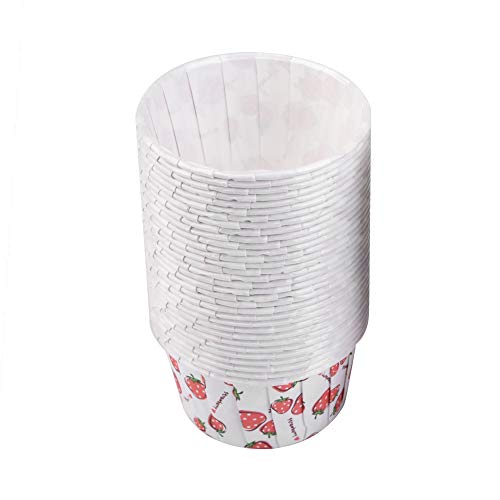 100Pcs Mini Cupcake Liners Polka Dots / Stars Baking Paper Cups, Muffin Cases, Making Cake Balls, Muffins, Cupcakes, Candies, For Birthday Holiday Party Wedding(Strawberry) #TOP6