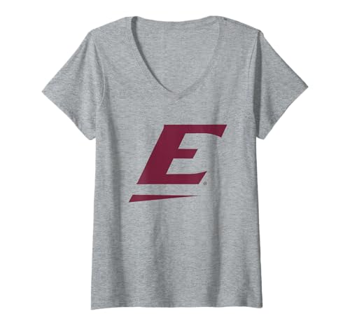 Womens Eastern Kentucky Colonels Icon Logo Officially Licensed V-Neck T-Shirt