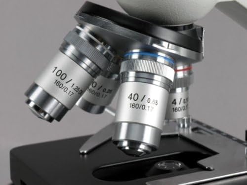 Image of AmScope M600-TK50 40X-1000X Advanced Compound Microscope with 3D-Stage + Book, Slides & Carrying Case
