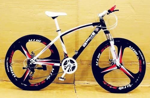 Sunspeed B.M.V Sleek Mountain Bicycle | 26-Inch Unisex Foldable Cycle with 21-Speed Branded Gears, Double Disc Brakes and Durable Carbon Steel Frame | Perfect for Adventure Seekers | Black