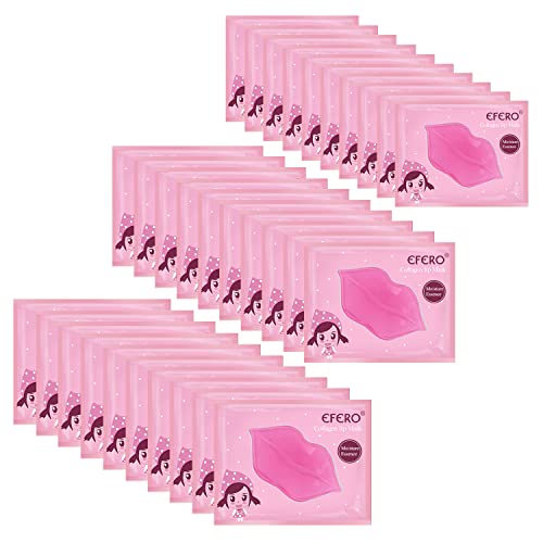 30 Pieces Collagen Crystal Lip Masks, Collagen Lip Pads for Moisturizing & Reducing Chapped, Smoothing Lip Fine Lines-Lip, Anti-Aging & Wrinkles Lip Patches, Remove Dead Skin, Plump Your Lips