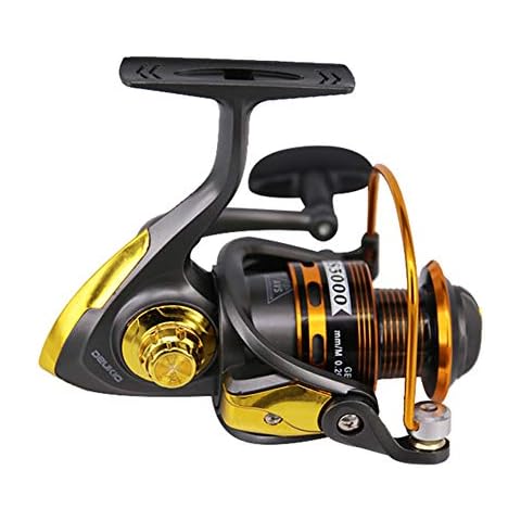 Metal Fishing Reel, Portable Anti-Corrosion Carp Spinning Fishing Wheel,5.0:1 Gear Ratio Aluminum Spool Handle,JS6000 Cover