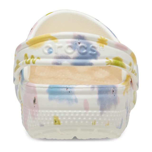 Image of Crocs Unisex's Classic Clogs with Patterns and Graphics (Little Kid /Big Kid) Chalk 4 Medium